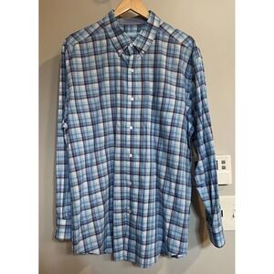 J McLaughlin Shirt Plaid Long Sleeve Lightweight Cotton‎ Button Down Mens XLarge